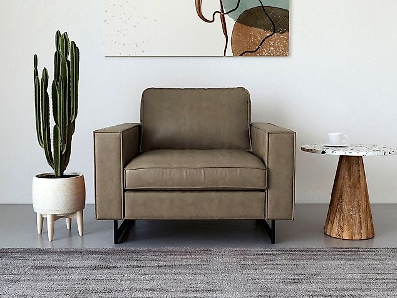 Places of Style Loveseat »Pinto 105 cm, Cord, Chenille, Lederoptik«, mit Ke günstig online kaufen