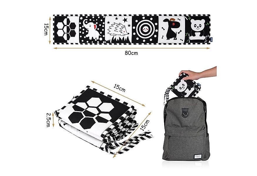 Coonoor Lernspielzeug Schwarz-Weiß Stoffbuch, Bilderbuch aus Stoff, Babyspi günstig online kaufen