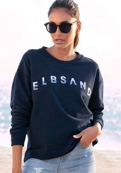 Elbsand Sweatshirt "Sontje" mit Flockprint vorne, sportlich-casual günstig online kaufen