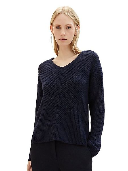 TOM TAILOR Strickpullover KNIT V-NECK aus Baumwollmix günstig online kaufen