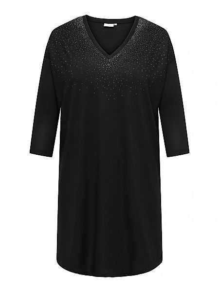 ONLY CARMAKOMA Jerseykleid "CARALBA 3/4 SL V-NECK ABK DRESS JRS" Sommerklei günstig online kaufen