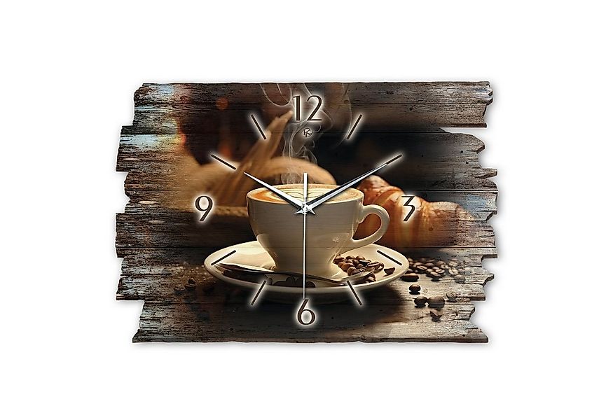 Kreative Feder Wanduhr Design-Wanduhr „Cappuccino“ aus Holz im Shabby Style günstig online kaufen