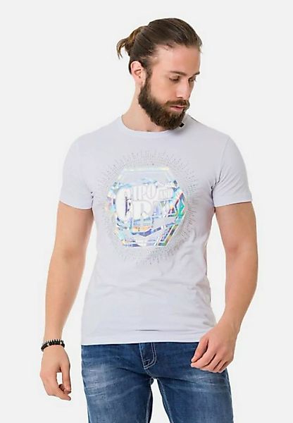 Cipo & Baxx T-Shirt mit farbenfrohem Marken-Schriftzug günstig online kaufen