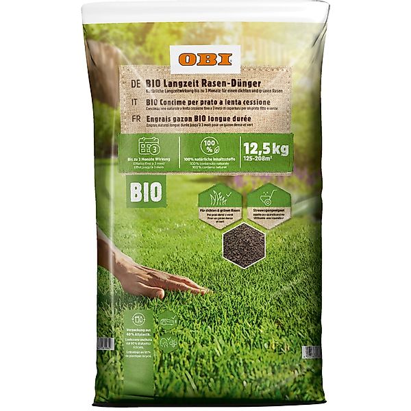 Obi Bio Langzeit-Rasendünger 12,5 kg günstig online kaufen