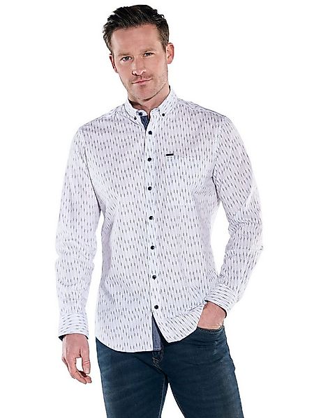 Engbers Langarmhemd Herren Hemd gemustert, Reinweiss günstig online kaufen