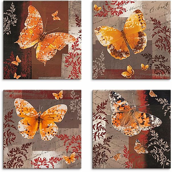 Artland Leinwandbild "Schmetterling 1-4", Insekten, (4 St.), 4er Set, versc günstig online kaufen