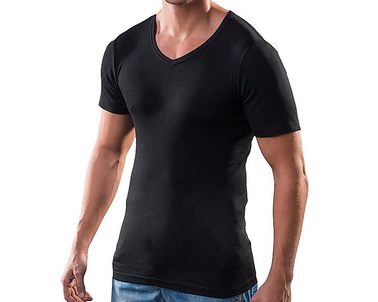 HERMKO Unterziehshirt 16488 Herren kurzarm Business Unterhemd V-Ausschnitt, günstig online kaufen