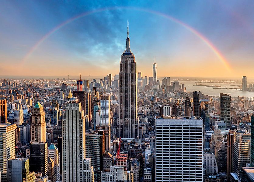 Papermoon Fototapete "New York mit Regenbogen" günstig online kaufen