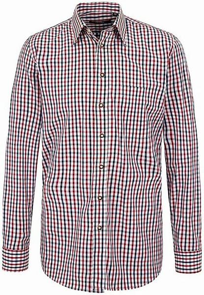 arido Trachtenhemd ARIDO Hemd rot kariert Slim Fit Langarm günstig online kaufen