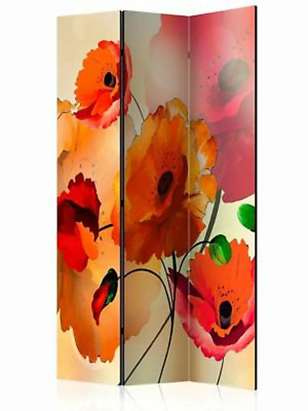 artgeist Paravent Velvet Poppies [Room Dividers] grün-kombi Gr. 135 x 172 günstig online kaufen