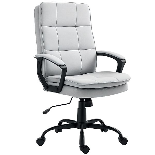 HOMCOM Bürostuhl mit Armlehne Polyester Grau 70L x 63B x 102-112H cm günstig online kaufen