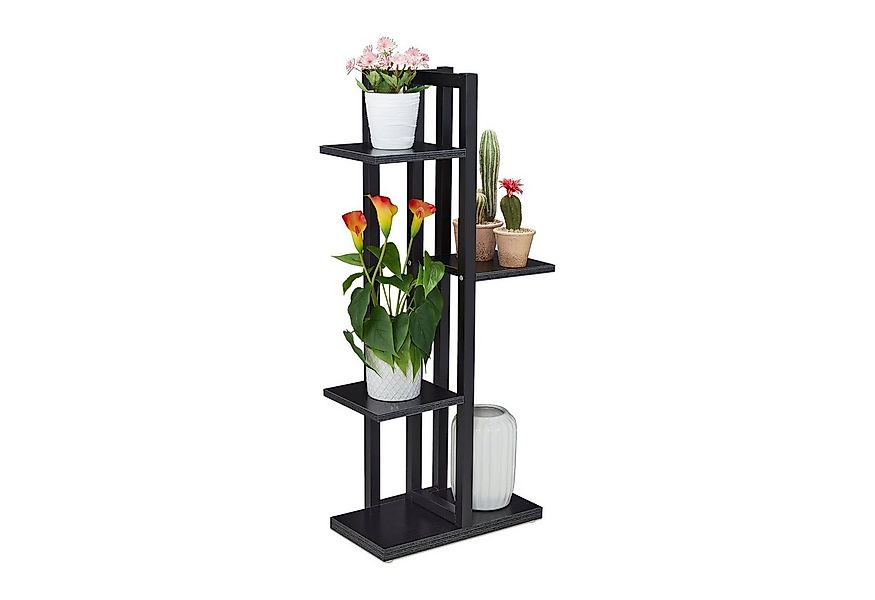 relaxdays Blumenständer Blumenregal Metall, schwarz günstig online kaufen