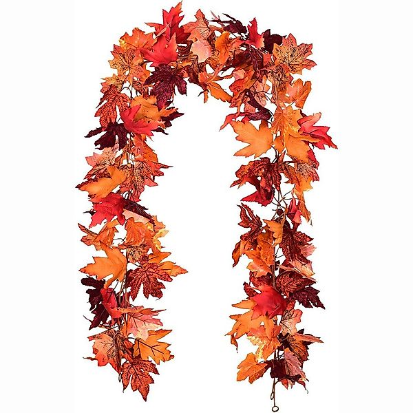 Kunstranke Herbst Girlande Ahornblätter, Ahornblatt Kürbis günstig online kaufen