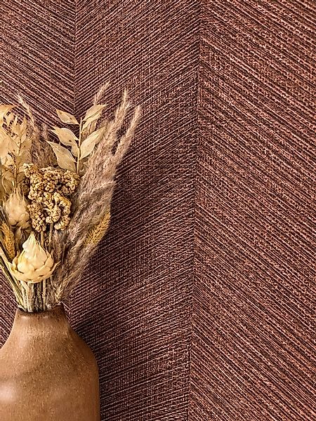 Newroom Vliestapete Kihmo Brown Tapete Mustertapete Streifen,Linien,Textil, günstig online kaufen