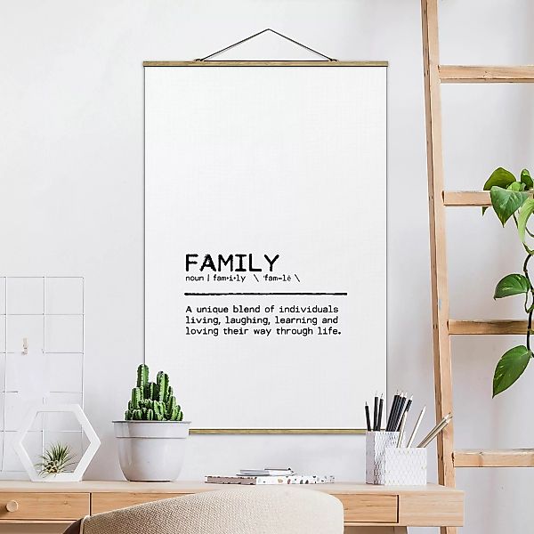 Stoffbild mit Posterleisten Definition Family Unique günstig online kaufen
