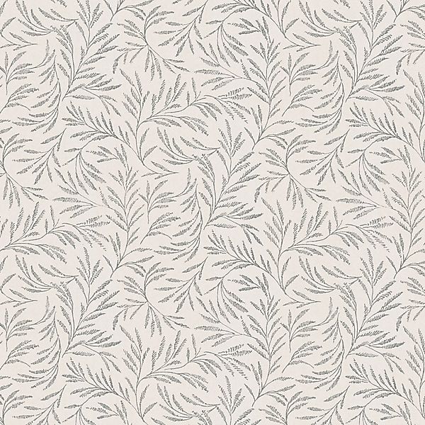 Bricoflor Florale Tapete in Creme und Grau Ranken Tapete mit Farn Design fü günstig online kaufen