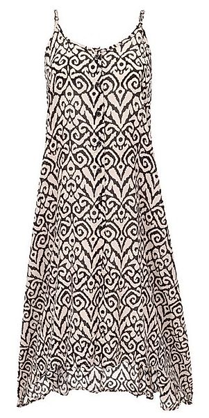 Guru-Shop Midikleid Luftiges Sommerkleid, Strandkleid - schwarz/weiß altern günstig online kaufen