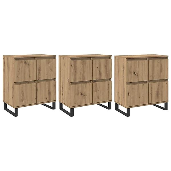 vidaXL Sideboards 3 Stk Artisan-Eiche 180 x 35 x 70 cm Holzwerkstoff 339457 günstig online kaufen