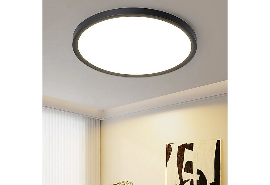 ZMH LED Deckenleuchte Whonzimmer ∅18CM Schwarz/Weiß Schlafzimmerlampe 15W f günstig online kaufen