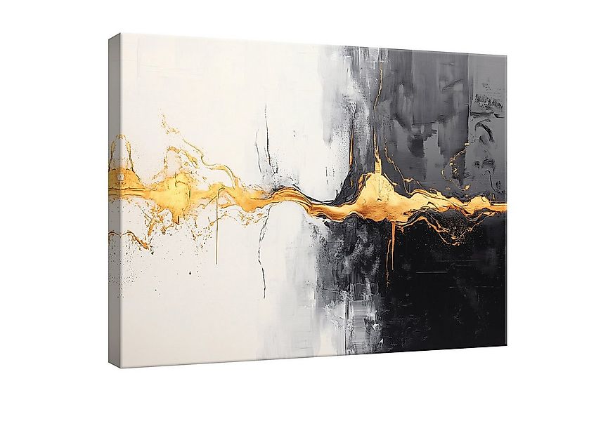 Wallarena Leinwandbild Abstrakt Gold Wandbild XXL Leinwandbilder Modern Wan günstig online kaufen