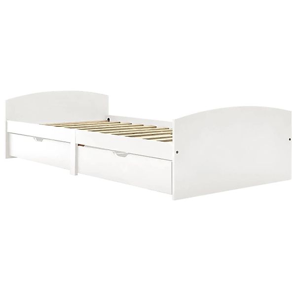 vidaXL Massivholzbett mit 2 Schubladen Weiß Massivholz Kiefer 90x200cm64954 günstig online kaufen