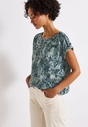 STREET ONE Blusentop mit grafischem Muster und elastischem Saum günstig online kaufen