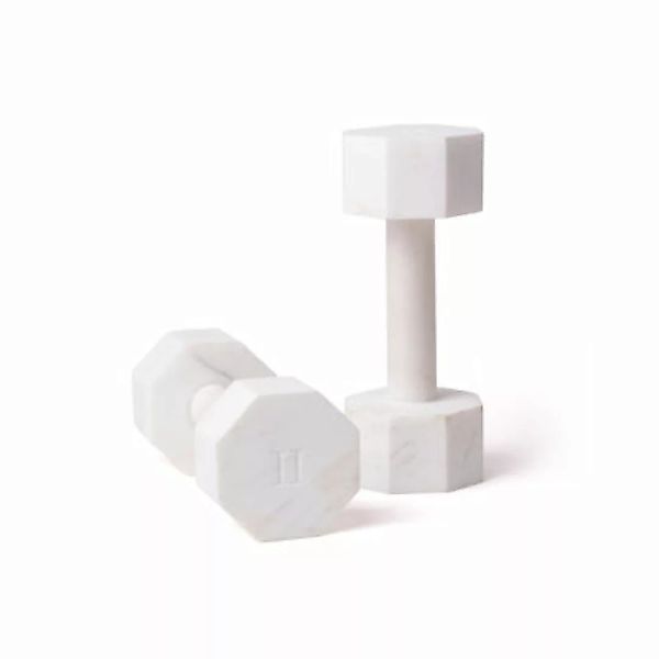 Skulptur Lvdis - Haltères Small stein weiß / 2er-Set - Marmor / H 22 cm - S günstig online kaufen