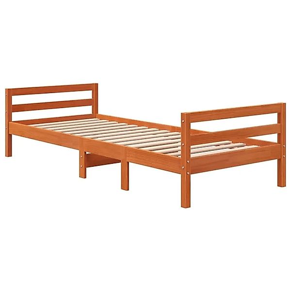 vidaXL Massivholzbett ohne Matratze Wachsbraun 75x190 cm Kiefernholz 844488 günstig online kaufen