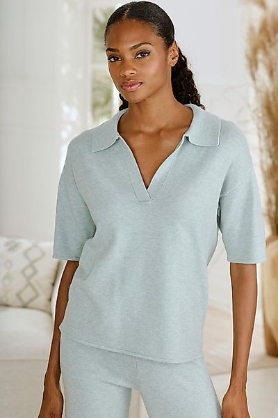 LASCANA Poloshirt aus hochwertigem Strick, Loungewear günstig online kaufen