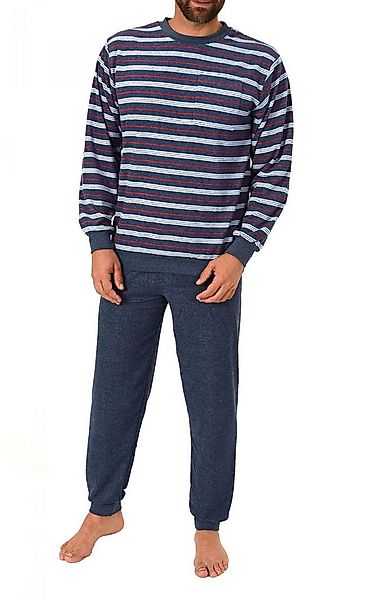 Normann Pyjama Herren Frottee Schlafanzug lang mit Bündchen - auch in Überg günstig online kaufen