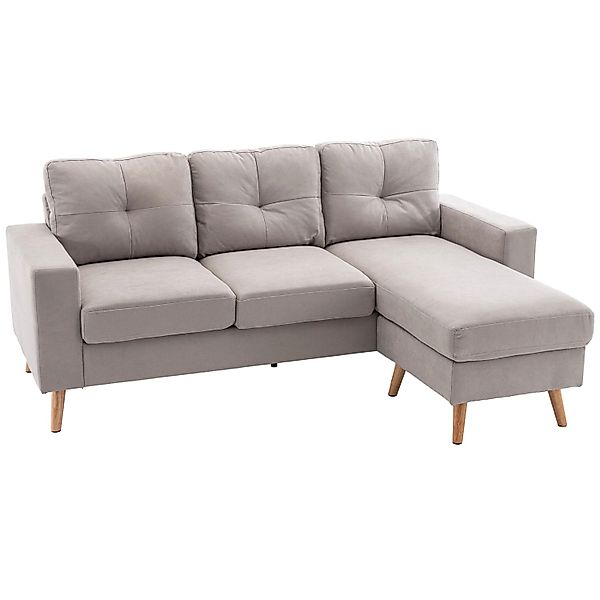 HOMCOM 3-Sitzer Eckcouch in L-Form, Eckgarnitur in Leinenoptik, Stoffsofa 1 günstig online kaufen