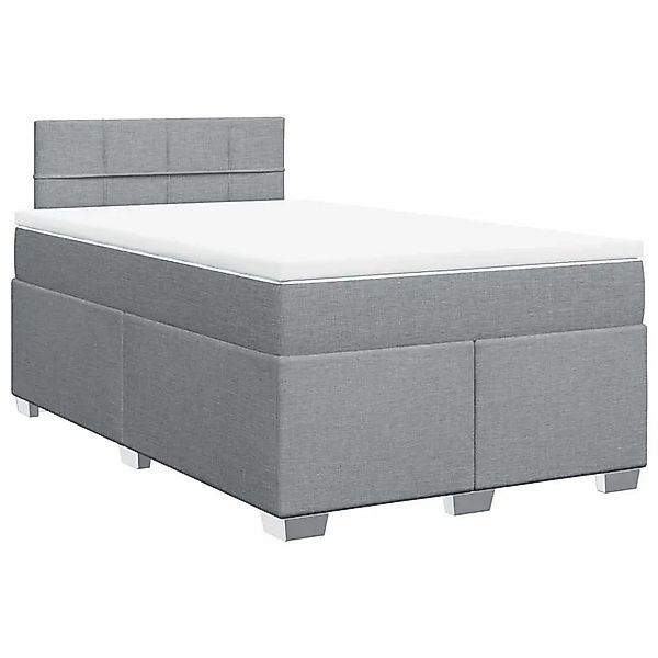 vidaXL Boxspringbett mit Matratze Hellgrau 120x190 cm Stoff 3285827 günstig online kaufen