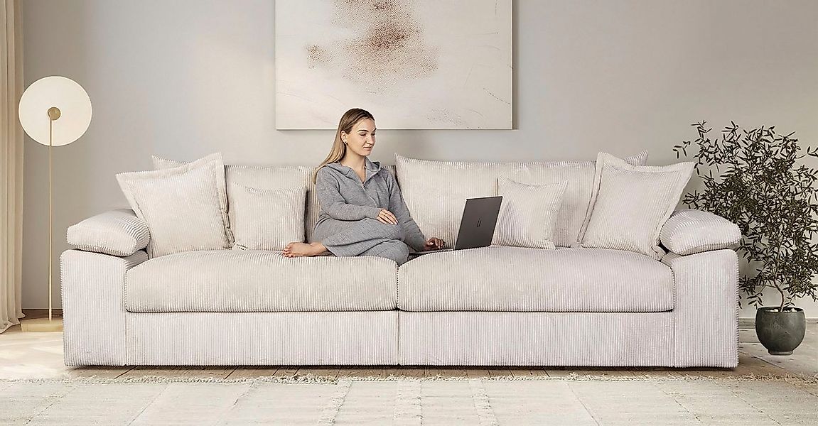 Home affaire Big-Sofa "Soft&Cosy XL, B: 246 cm" Mega-Sofa, Cord oder Chenil günstig online kaufen
