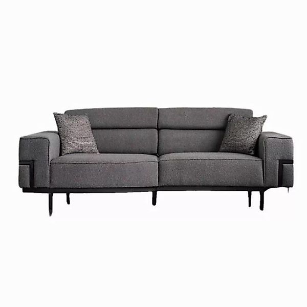 JVmoebel Sofa Moderner Grauer Polster Komfortable Wohnzimmer Couch 3-Sitzer günstig online kaufen