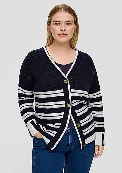 TRIANGLE Strickpullover Strickjacke mit Kontraststreifen Kontrast-Details günstig online kaufen
