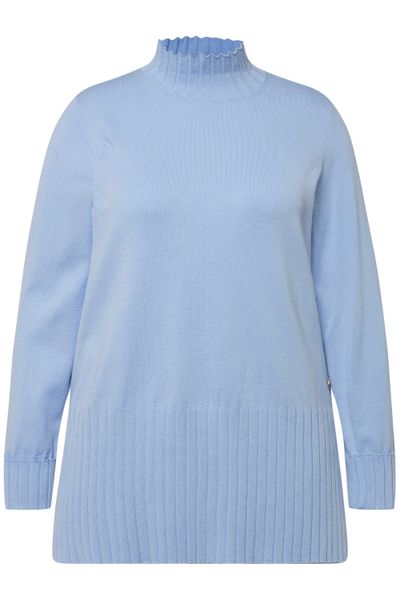 Ulla Popken Strickpullover Pullover gerippter Stehkragen günstig online kaufen