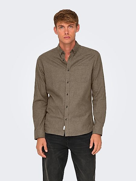 ONLY & SONS Langarmhemd "ONSROAD LIFE REG MELANGE LS SHIRT NOOS" günstig online kaufen