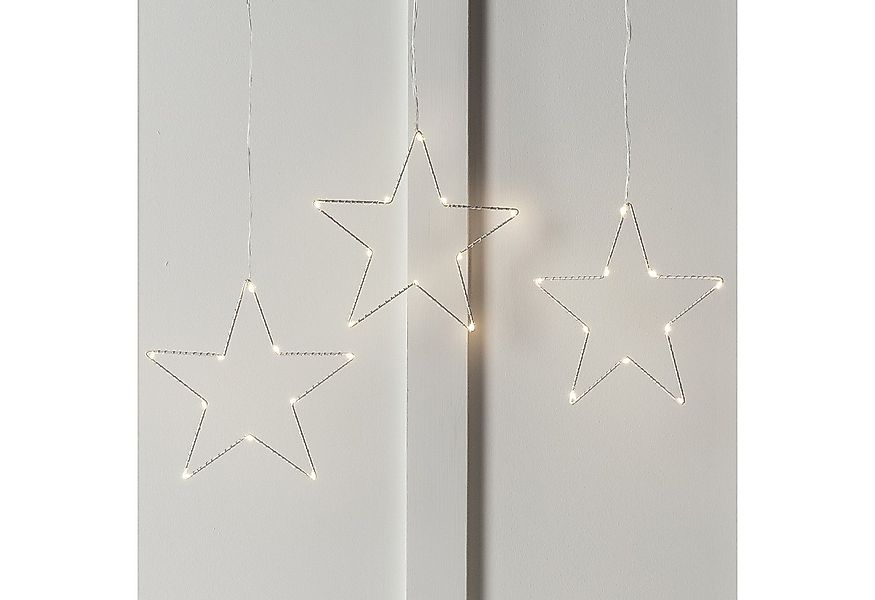 Lights4fun LED Stern Osby LED Stern Fensterdeko 3er Set, LED fest integrier günstig online kaufen