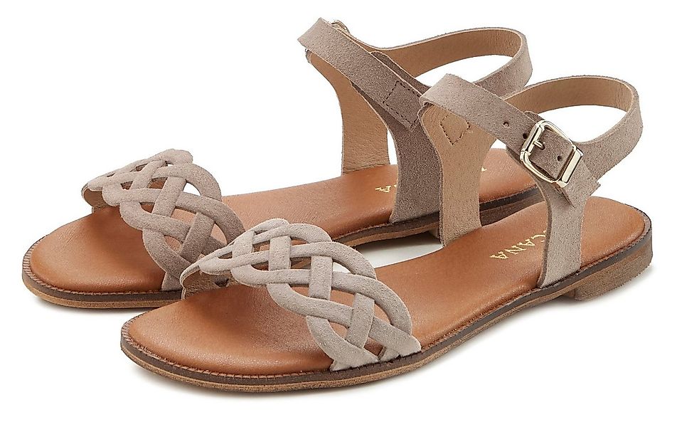 LASCANA Sommerschuh Sandale Sandalette, Sommerschuh aus Leder mit Cut-Outs günstig online kaufen