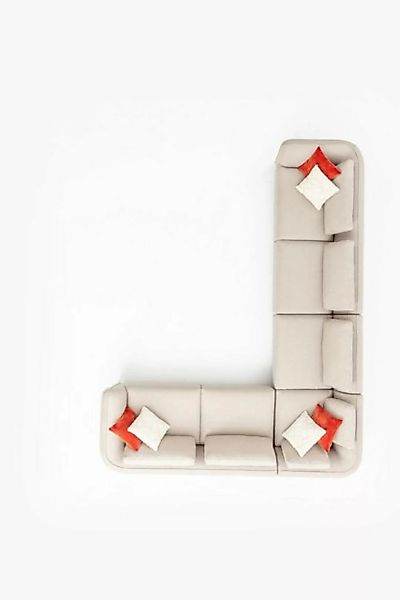 JVmoebel Ecksofa Design Ecksofa Sofa L-Form Modern Wohnzimmer Beige Couch, günstig online kaufen