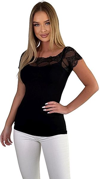 Mississhop Spitzenshirt Spitzenshirt Spitze Spitzen T-Shirt Bluse Shirt M.7 günstig online kaufen