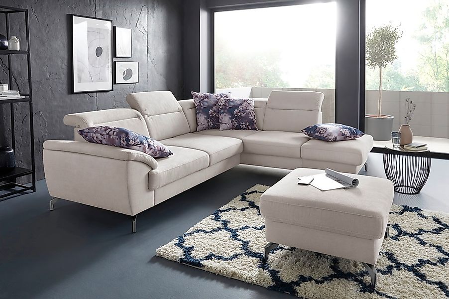 sit&more Ecksofa »Percy L-Form«, 12 cm Fußhöhe, Sitztiefenverstellung, wahl günstig online kaufen