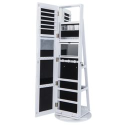 COSTWAY Schmuckschrank mit Ganzkörperspiegel & LED günstig online kaufen