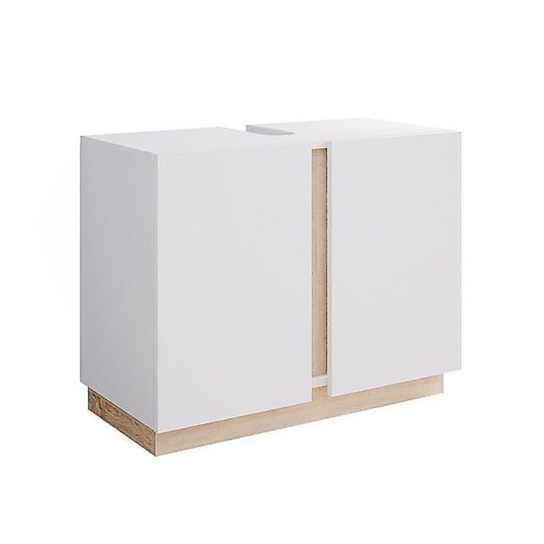 Vicco Waschbeckenunterschrank Gloria Weiß/Sonoma 71 x 56 cm mit 2 Türen günstig online kaufen