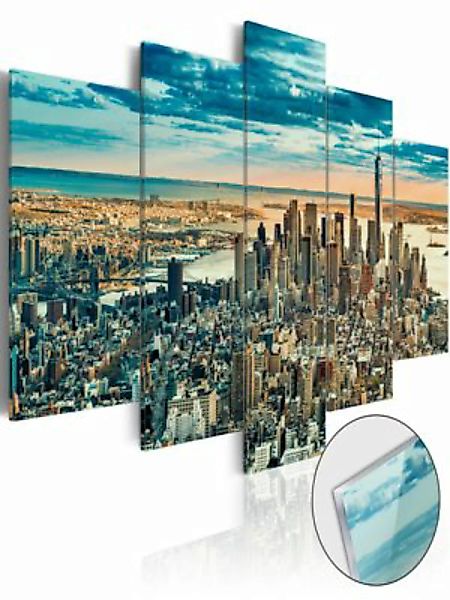 artgeist Acrylglasbild NY: Dream City [Glass] mehrfarbig Gr. 200 x 100 günstig online kaufen