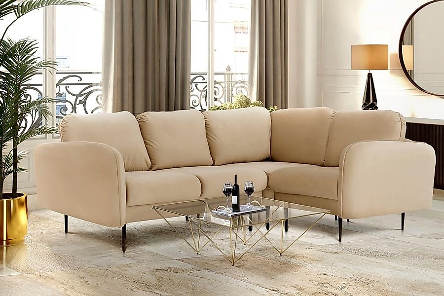 Leonique Ecksofa "Skidi L-Form", mit losen Rückenkissen und Keder oben auf günstig online kaufen