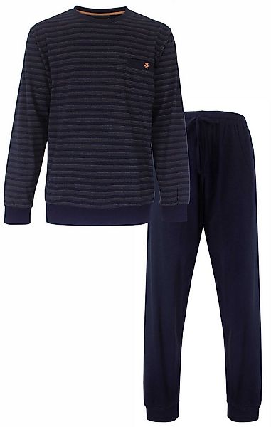 Paul Hopkins Schlafanzug Herren Pyjama lang mit Bündchen (2 tlg) Baumwolle günstig online kaufen