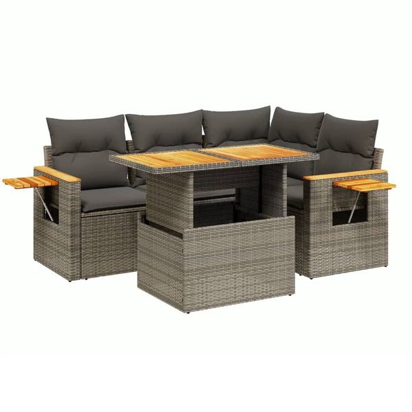 vidaXL Gartenlounge-Set 5-tlg. Garten-Sofagarnitur mit Kissen günstig online kaufen