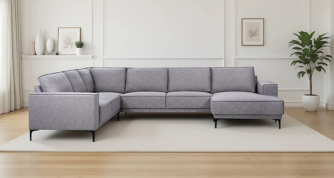 OTTO home Wohnlandschaft "XXL Sofa Oland, Struktur, Flachgewebe, Luxus-Micr günstig online kaufen
