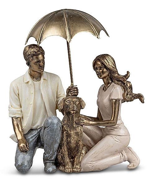 formano Dekofigur Paar mit Hund Skulptur 18x16x 9cm handbemalt Polyresin bu günstig online kaufen